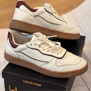 Lulu's White and Brown Women's Sneakers
